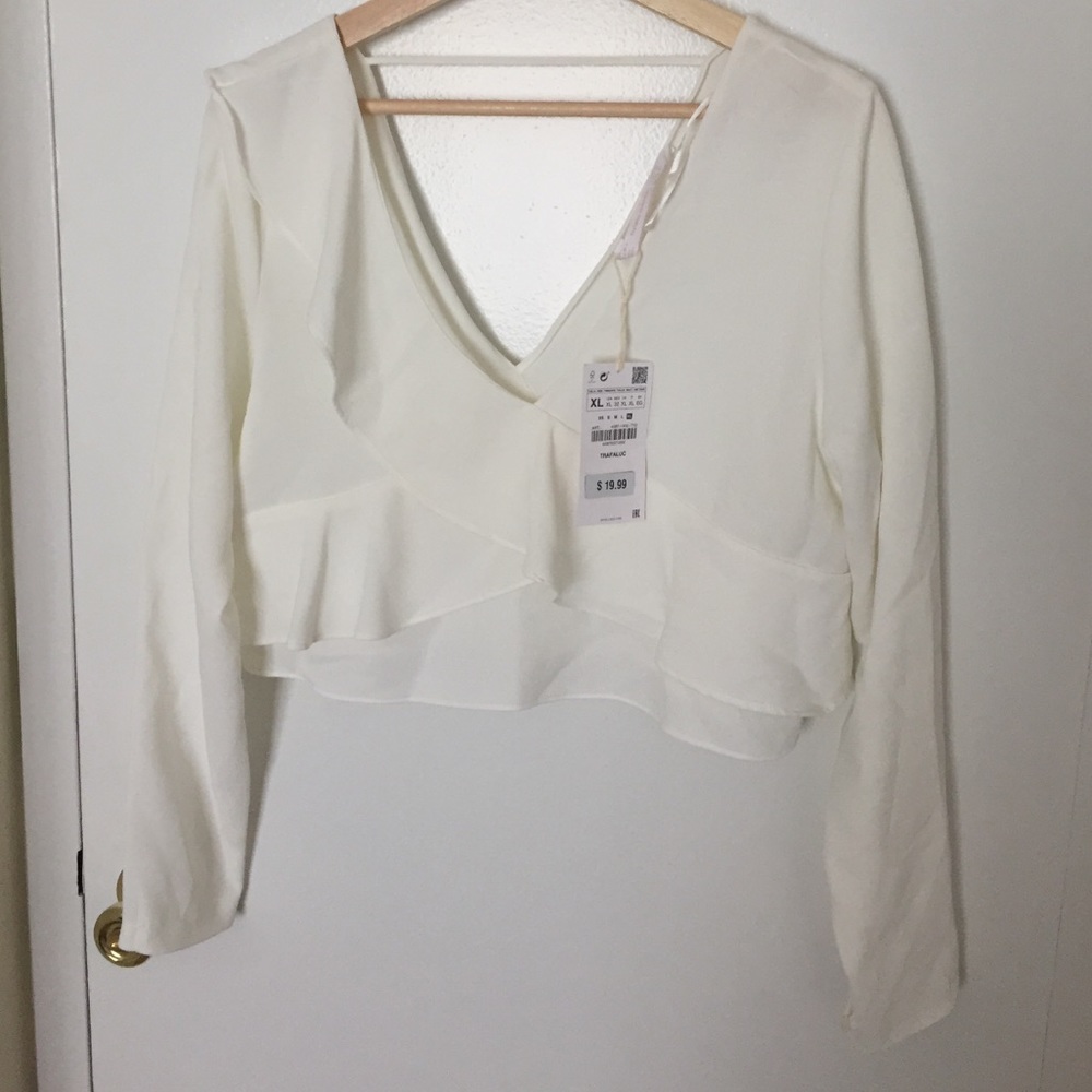 Zara Trafaluc White Crop Top